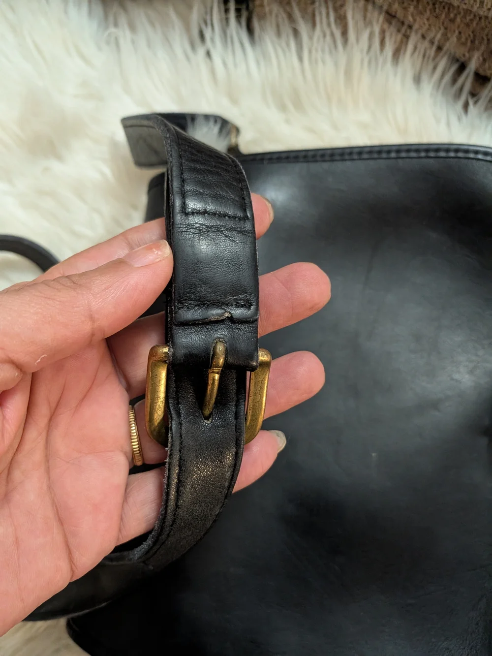 Rare Vintage Coach Small Shoulder Bag #9530 Black Glove-Tanned Leather - Made US